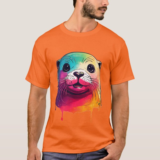 Ein farbiges Aquarell-Shirt T-Shirt (Vorderseite)