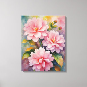 ein farbiges Bild von rosa Blume Leinwanddruck