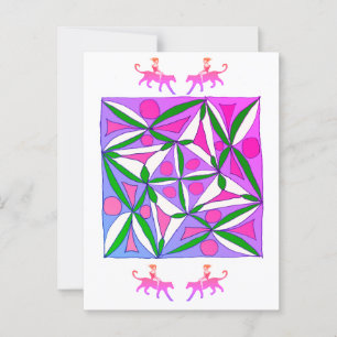 Ein farbiges geometrisches Muster Postkarte