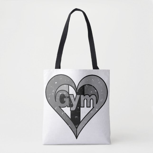 Ein farbiges Herz mit dem Wort Gym innen ist ein U Tasche (Vorderseite)