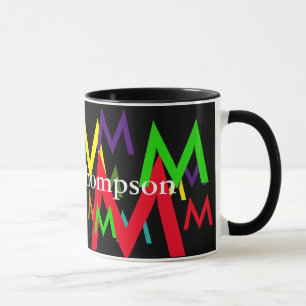 ein farbiges Muster mit Namensbuchstaben erstellen Tasse