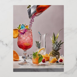 Ein faszinierender Cocktail anzeigen Folien Feiertagspostkarte
