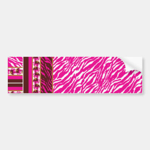 Ein faszinierendes Blumenmuster in Rosa und Weiß, Autoaufkleber