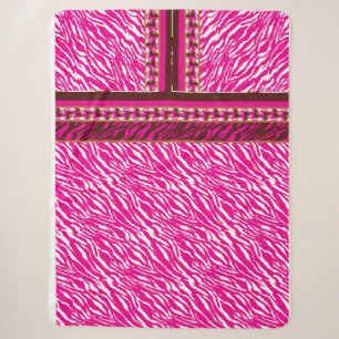 Ein faszinierendes Blumenmuster in Rosa und Weiß, Sherpadecke