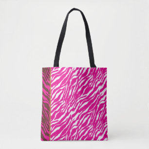 Ein faszinierendes Blumenmuster in Rosa und Weiß, Tasche