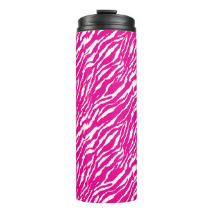 Ein faszinierendes Blumenmuster in Rosa und Weiß, Thermosbecher
