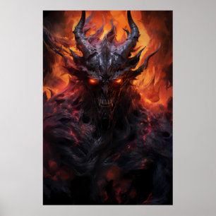 Ein faszinierendes Kunstgemälde eines Dämons aus d Poster