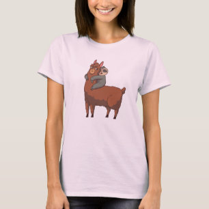 Ein Faultier auf dem Llama T-Shirt