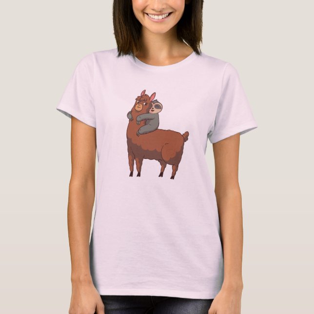 Ein Faultier auf dem Llama T-Shirt (Vorderseite)
