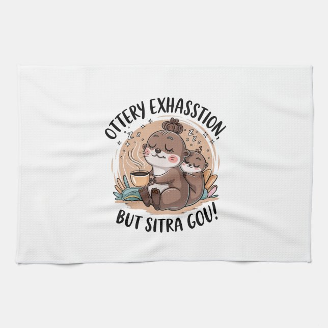 Ein Faultier Wildtier Müde Geschirrtuch (Horizontal)