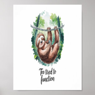 Ein Faultier Wildtier Müde Poster