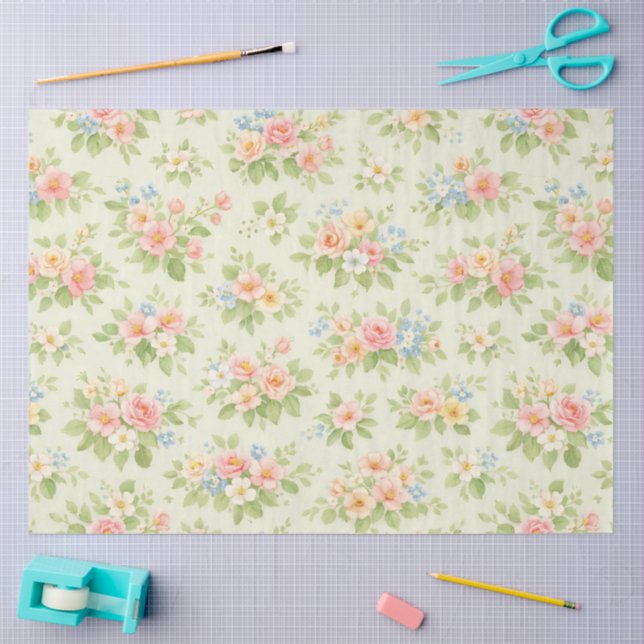 Ein federndes Blumendesign #11 Seidenpapier (Basteln)