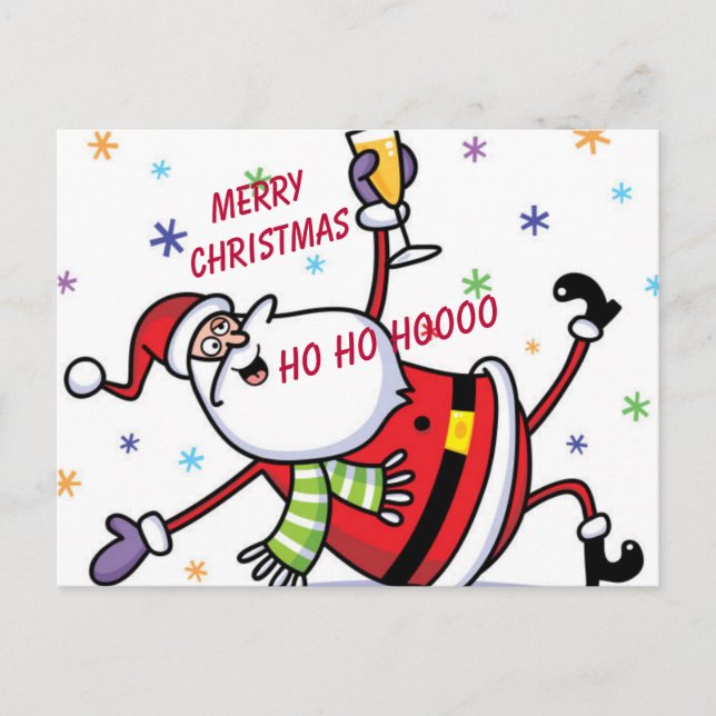 „Ein feiernder Weihnachtsmann“ Postkarte (Vorderseite)