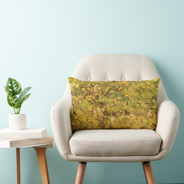 Ein Feld gelber Blumen von Vincent van Gogh Lendenkissen (Stuhl )