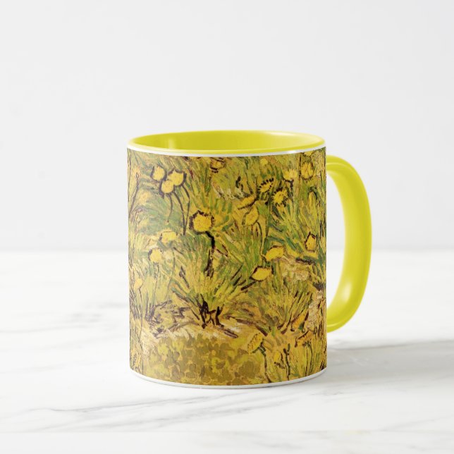 Ein Feld gelber Blumen von Vincent van Gogh Tasse (VorderseiteRechts)