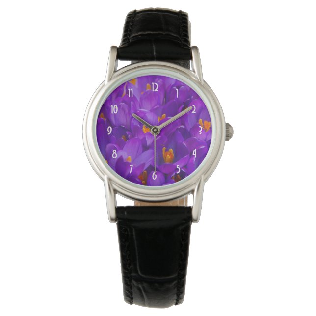 Ein Feld Lila Kreuze Armbanduhr (Vorderseite)