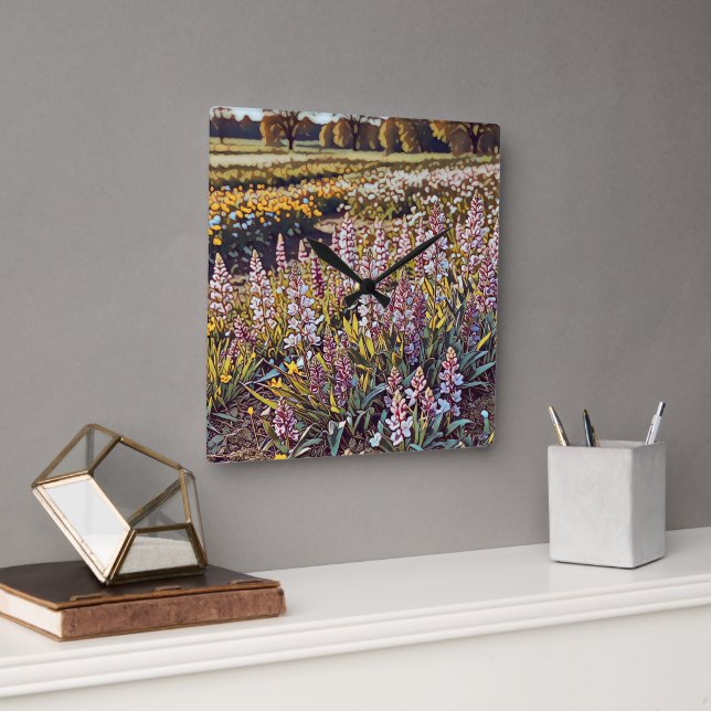 Ein Feld voller Blume - Uhr (Büro)