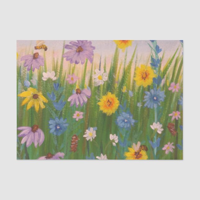 Ein Feld voller wild lebender Blume Seidenpapier (Vorderseite)