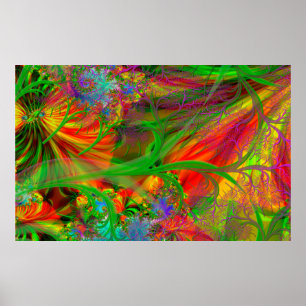 Ein Feld wilder Blume Psychedelisch Poster
