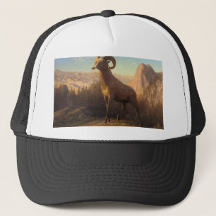 ein felsiges Bergschaf, Bierstadt Albert Truckerkappe