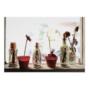 ein Fenster und Blumen - Foto-Druck Fotodruck