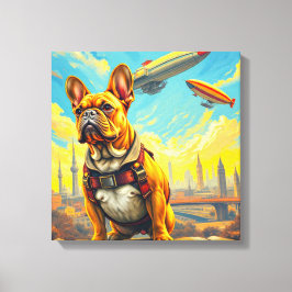 EIN FERNER MORGEN-FRANZÖSISCHER BULLDOG 2 LEINWANDDRUCK