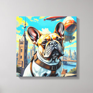 EIN FERNER MORGEN-FRANZÖSISCHER BULLDOG 4 LEINWANDDRUCK