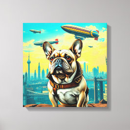 EIN FERNER MORGEN-FRANZÖSISCHER BULLDOG LEINWANDDRUCK