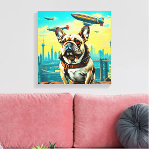 EIN FERNER MORGEN-FRANZÖSISCHER BULLDOG LEINWANDDRUCK