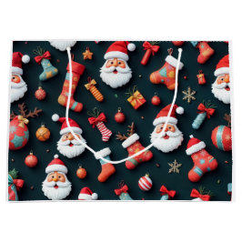 Ein festliches Tapezierspiel Weihnachtsmann und We Große Geschenktüte