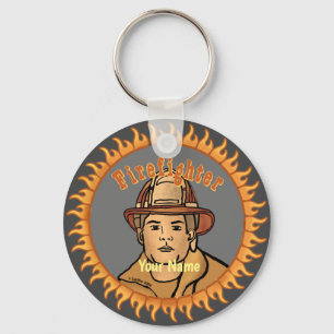 Ein Feuerwehrmann-Schlüsselanhänger Schlüsselanhänger