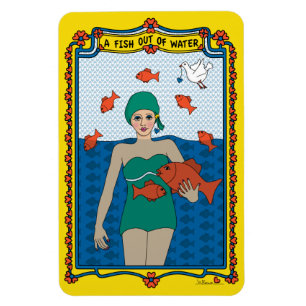 Ein Fisch auf dem Trockenen_B_4x6 Kühlschrankmagne Magnet