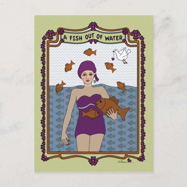 Ein Fisch außerhalb des Wassers_A_Postkarte Postkarte (Vorderseite)