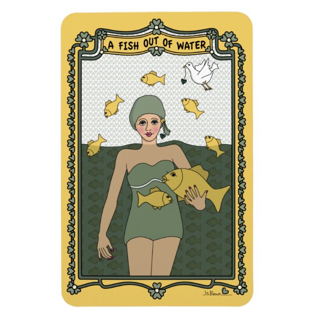 Ein Fisch außerhalb des Wassers_C_4x6 Kühlschrank  Magnet (Vertikal)