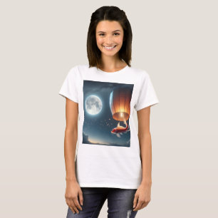 ein Fisch, der über einen roten Fisch springt, mit T-Shirt