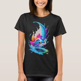 Ein Fisch mit vielen Farben schwimmt T-Shirt