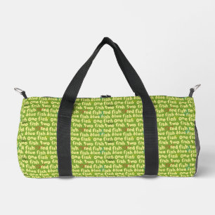 Ein Fisch Zwei Fisch Typografie Muster Duffle Bag
