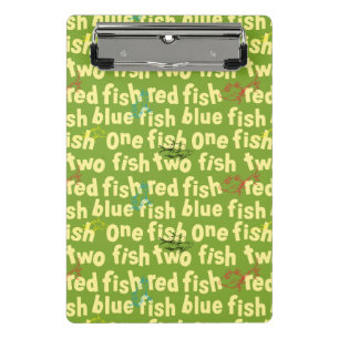 Ein Fisch Zwei Fisch Typografie Muster Mini Klemmbrett