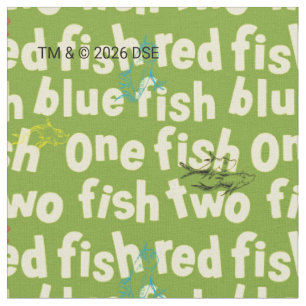 Ein Fisch Zwei Fisch Typografie Muster Stoff