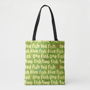 Ein Fisch Zwei Fisch Typografie Muster Tasche