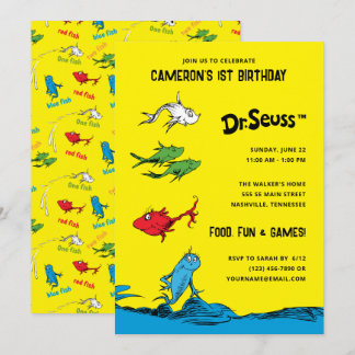 Ein Fisch zwei Fische - Kindergeburtstag Einladung