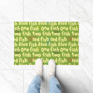 Ein Fisch Zwei Fische Typografie-Muster Fußmatte