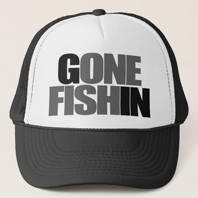 Ein Fische GEGANGENER FISHIN Hut Truckerkappe (Vorderseite)