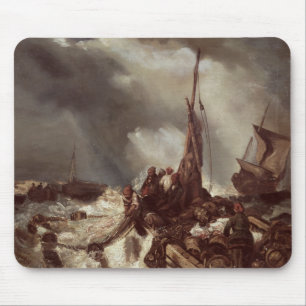 Ein Fischer, der in ein Netz, 1868 zieht Mousepad