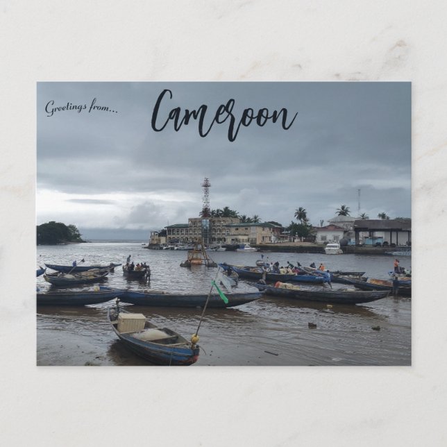 Ein Fischerdorf in Kamerun Postkarte (Vorderseite)