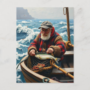 Ein Fischfang auf dem Ozean Thema In Kontakt bleib Postkarte