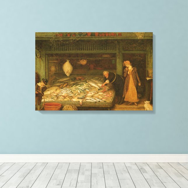 Ein Fischhändlergeschäft von Frederick Walker Leinwanddruck (Insitu (Holzboden))