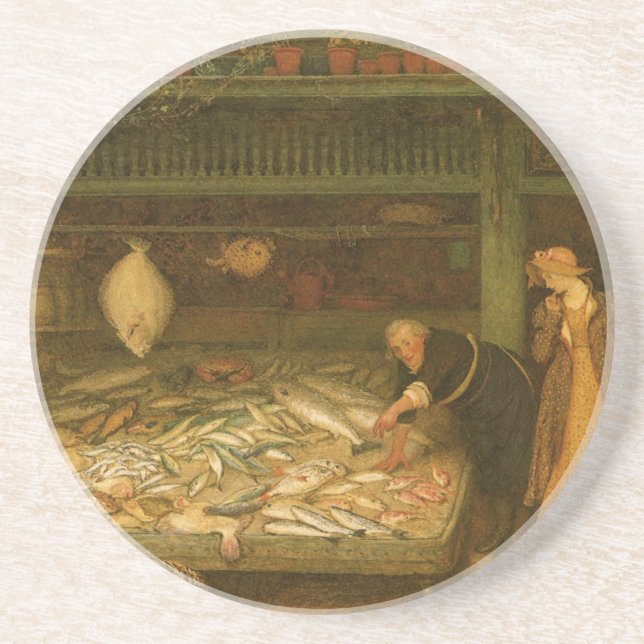 Ein Fischhändlergeschäft von Frederick Walker Untersetzer (Vorne)