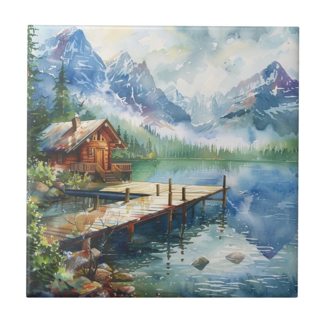 Ein Fischschlauch am See Fliese (Vorderseite)