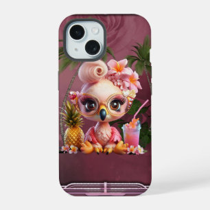 Ein Flamingo in einem tropischen Paraise iPhone 15 Hülle